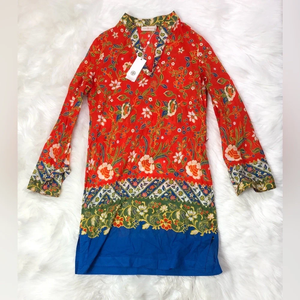 NWT $350 Tory Burch Stephanie Tunic Dress in Batik Floral